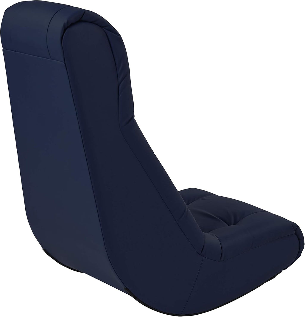 Factory Direct Partners Soft Tufted Floor Rocker - Cushioned Ground Chair for Kids Teens and Adults - Great for Reading, Gaming, Meditating, TV - Navy, 10488-NV