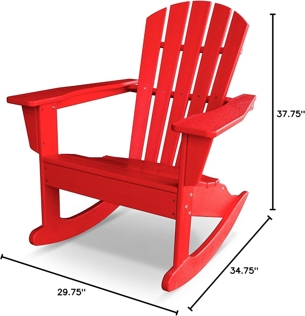 POLYWOOD® Palm Coast Adirondack Rocking Chair, Sunset Red