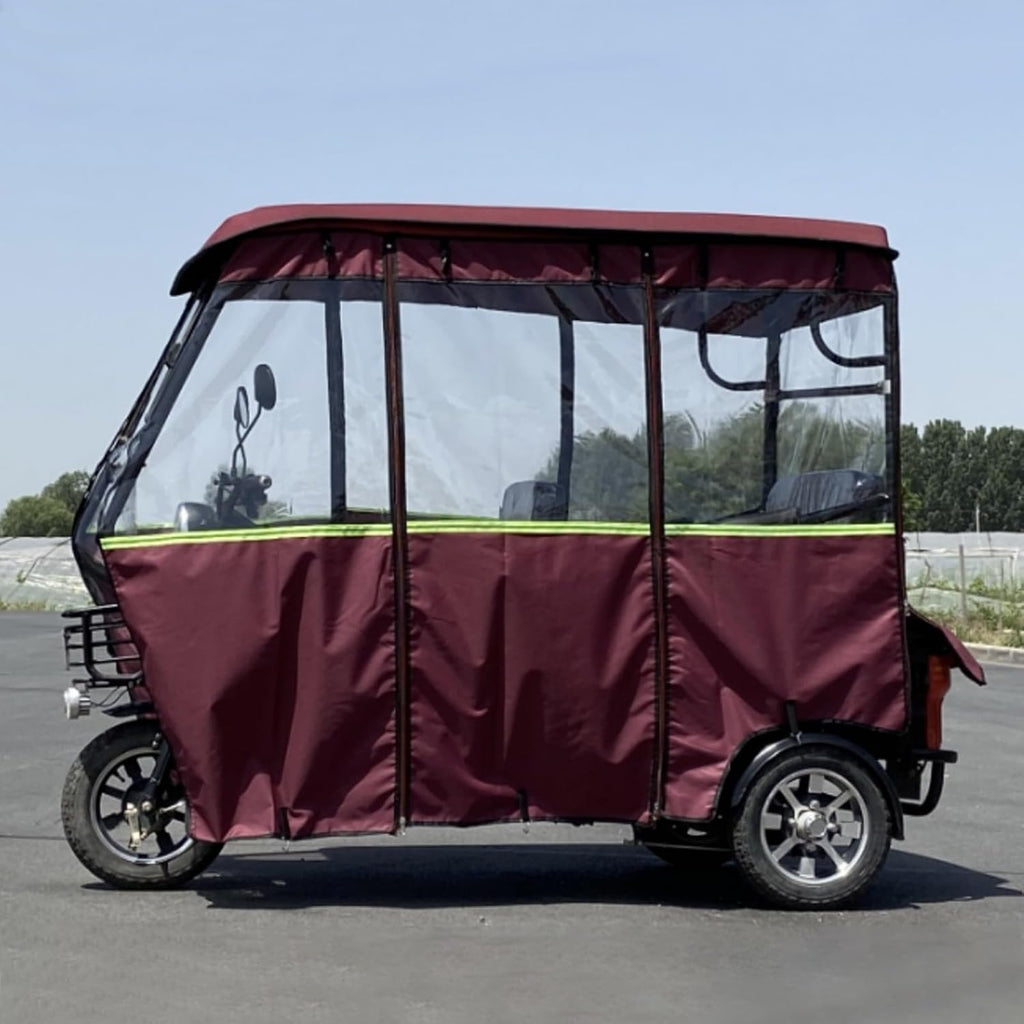 Adult Electric Tricycle Bike Covers, Electric Tricycle Frame Canopy Cover, Protect 3-Wheel Bike from Rain, Dust, Debris, and Sun(Red,160 * 80cm/63 * 31.5in)