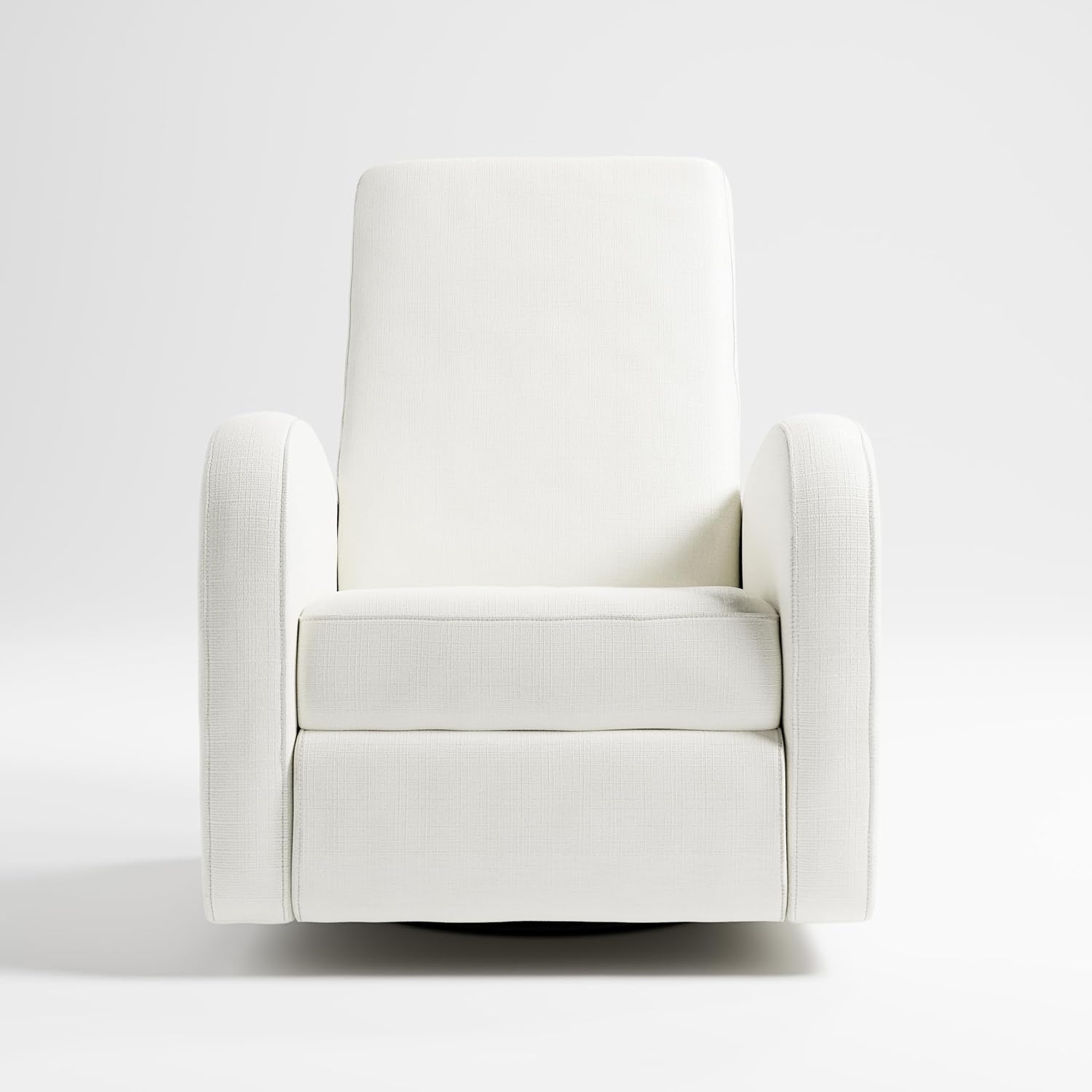 Storkcraft Santa Monica Power Recliner Swivel Glider (Ivory Basketweave) – Effortless Electronic Power Recline, USB-A & USB-C Charger