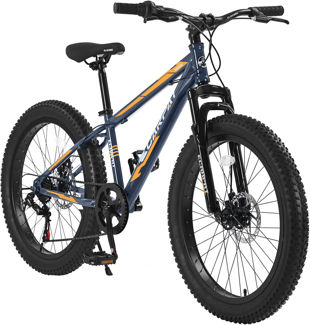 20/24/26 Inch Fat Tire Mountain Bike Variable Speed Dual Disc Brake Kids Adult Free Return