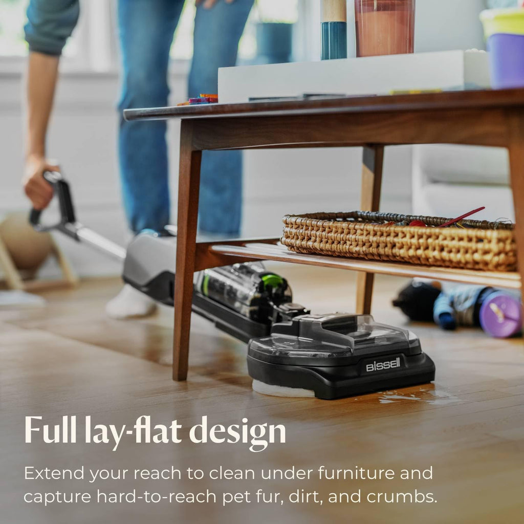 Bissell® SpinWave® + Vac Cordless, Hard Floor Spin Mop + Vacuum, Lay-Flat, Multi-Use Cleaning, Hard Floor Sanitize Formula Included