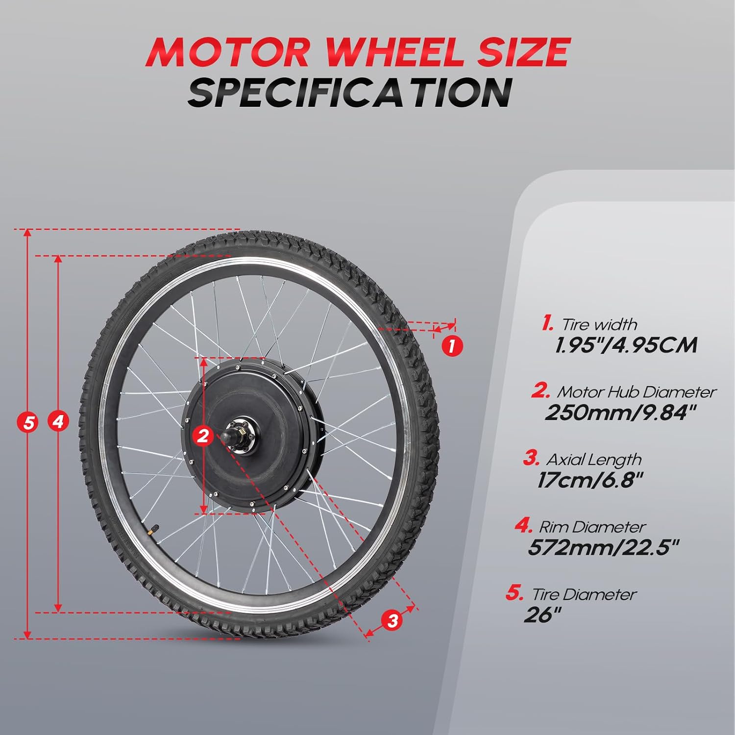 PEXMOR Electric Bike Conversion Kit, 48V 1200W 26' Rear Wheel E-Bike Hub Motor Kit, Upgrade 3 Mode Controller with PAS/Twist Throttle with Battery Indicator Ebike Bicycle Wheel Kit