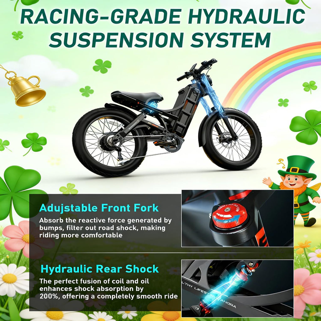 eAhora 2026 Romeo Pro 3 50MPH Electric Bike for Adults 5600W Dual Motor E Bike 60V/80Ah 250 Miles Long Range Electric Bicycle,26 * 4.0 Fat Tire Full Suspension Electric Mountain Bike Delivery Commute