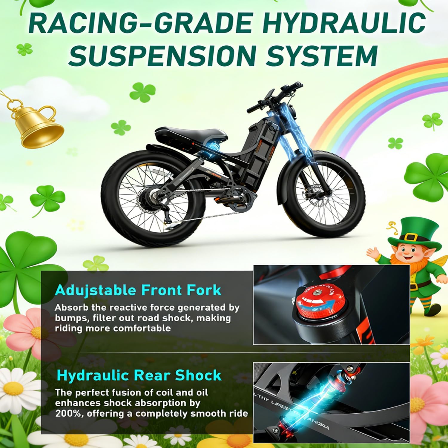 eAhora 2026 Romeo Pro 3 50MPH Electric Bike for Adults 5600W Dual Motor E Bike 60V/80Ah 250 Miles Long Range Electric Bicycle,26 * 4.0 Fat Tire Full Suspension Electric Mountain Bike Delivery Commute