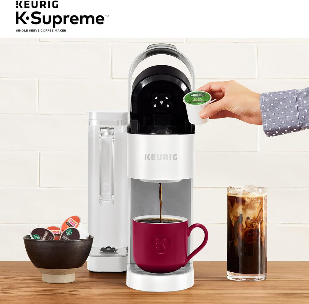 Keurig K-Supreme Single Serve K-Cup Pod Coffee Maker, MultiStream Technology, 4 Brew Sizes, 66oz Dual-Position Removable Reservoir, White