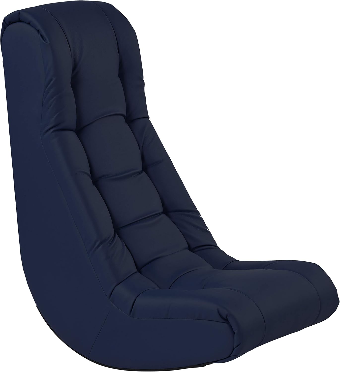 Factory Direct Partners Soft Tufted Floor Rocker - Cushioned Ground Chair for Kids Teens and Adults - Great for Reading, Gaming, Meditating, TV - Navy, 10488-NV
