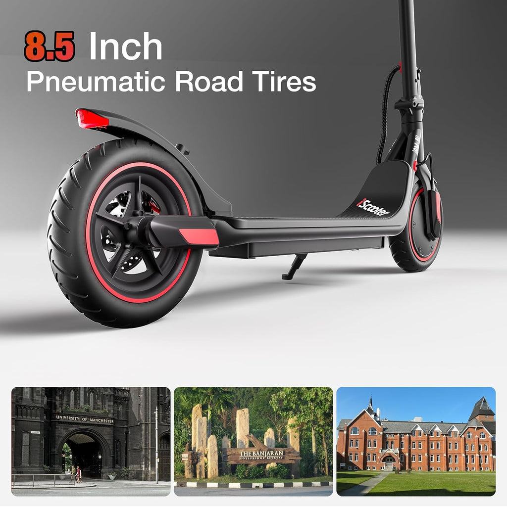 iScooter Electric Scooter Adults & Big Kids, Cruise Control, Dual Braking System, Smart App, Foldable Electric Scooter for Commuting & Campus Use