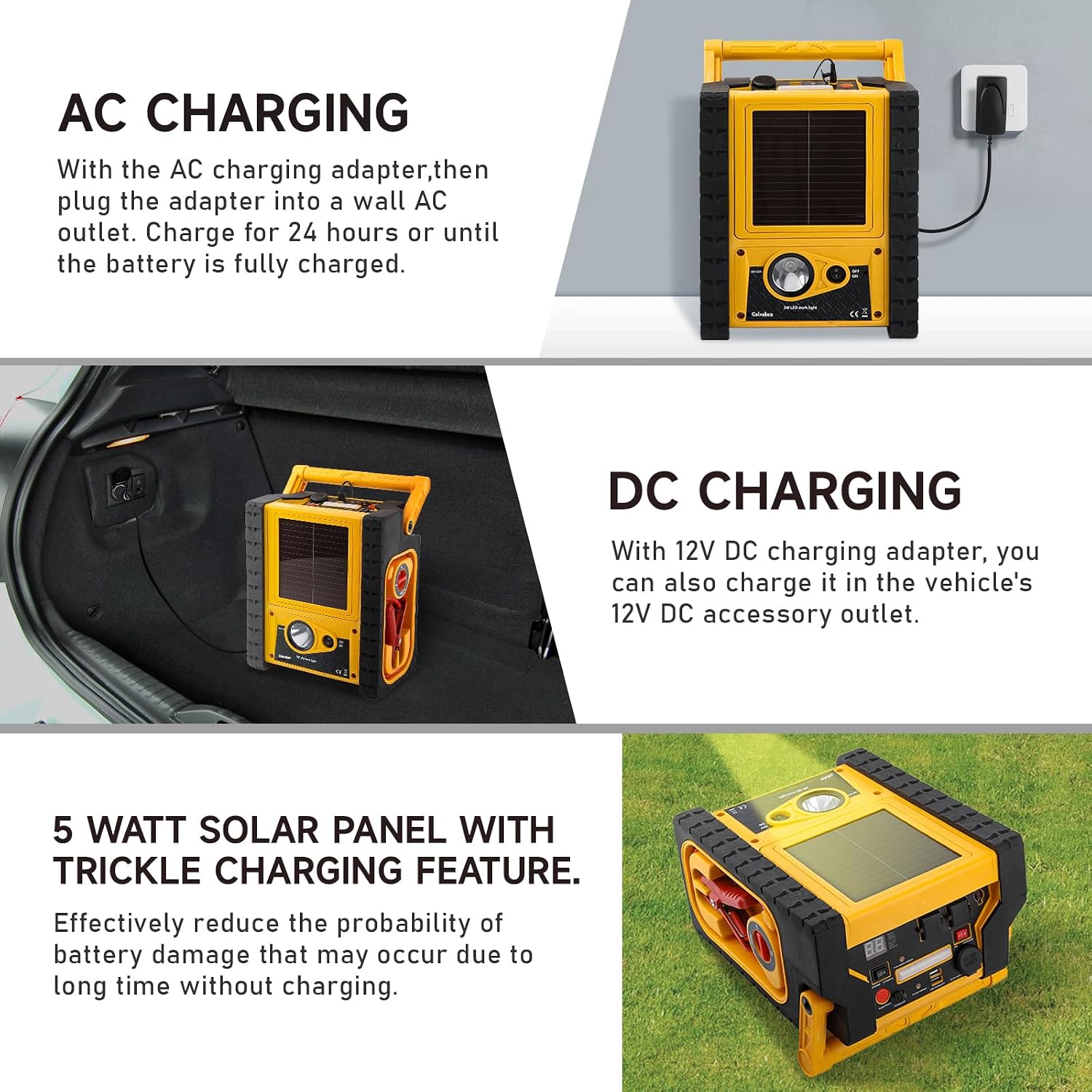 2000A Peak Car Battery Jump Starter with Air Compressor, All in One Heavy Duty 12V Battery Jump Box (All Gas 8.5L Diesel), Portable Power Station with 400W Inverter, AC/DC/USB Ports and LED Lights
