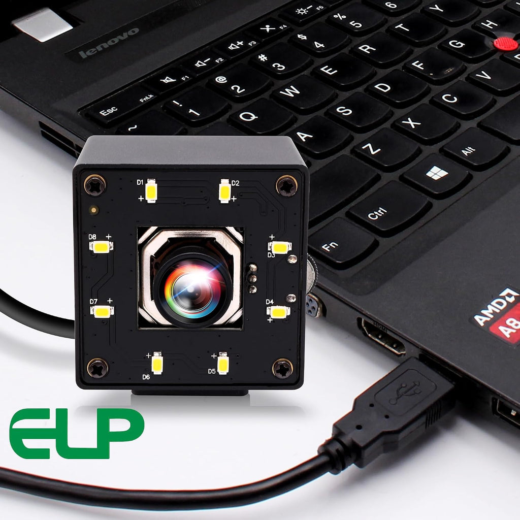 ELP 4K USB Camera Night Vision 8mp Autofocus Webcam for Computer Mini UVC USB2.0 Lightburn Camera IMX415 USB Security Camera PC Camera for Raspberry pi Jetson Nano (100degree No Distortion Lens)
