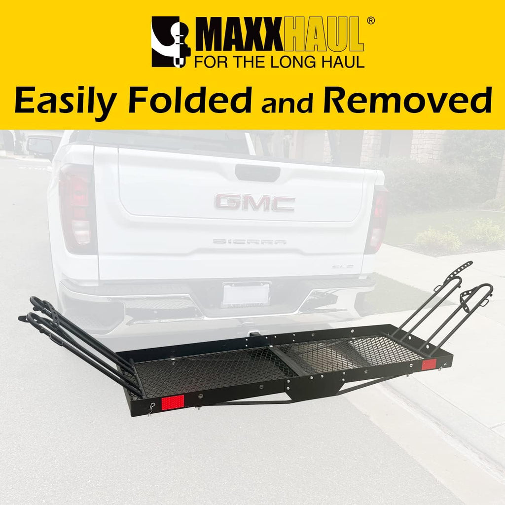 MaxxHaul 50641 60 inch x 20 inch 500 lb. Capacity 2 in 1 Hitch Mount Cargo Carrier Rack and 2 Bike Rack for 2 inch Receiver