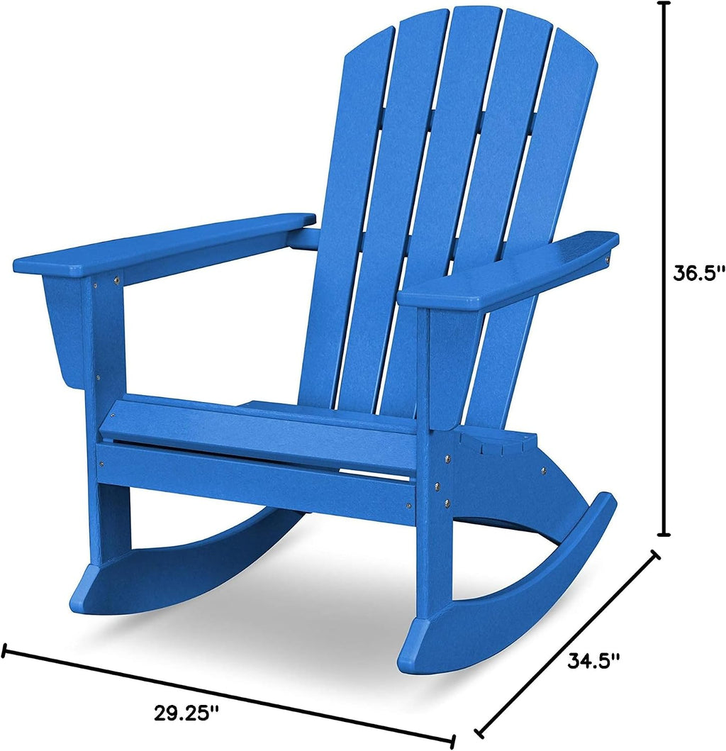 POLYWOOD® Nautical Adirondack Rocking Chair in Pacific Blue