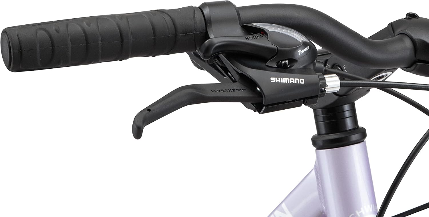Schwinn Network 3.5 Hybrid Bike, Mens and Womens Bike, 21-Speed Hybrid Bicycle, Aluminum Frame, Suspension Seat, Alloy Linear Pull Brakes, Adult Bicycle