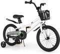 COSTWAY Kids Bike, 12 14 16 18 20 Inch Toddler Bike for Boys & Girls Aged 3-8 Years Old, Kids Bicycle w/Removable Training Wheels, Handbrake & Coaster Brake, Basket, Bell
