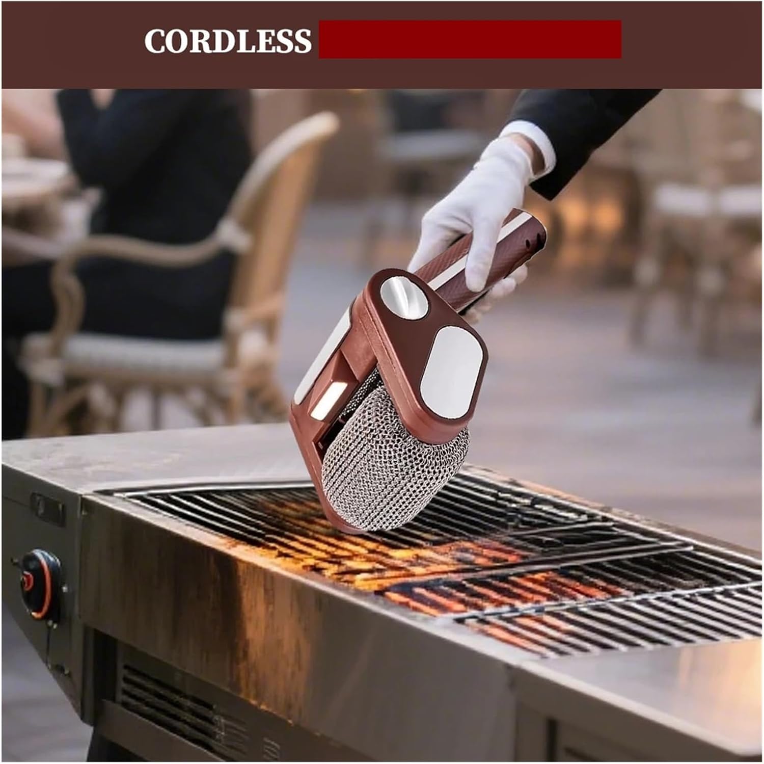 Fit for Cordless Electric Grill Cleaner - Bristle-Free BBQ Brush with Built-in Lights for Kitchen and Camping(Brush Brush head)