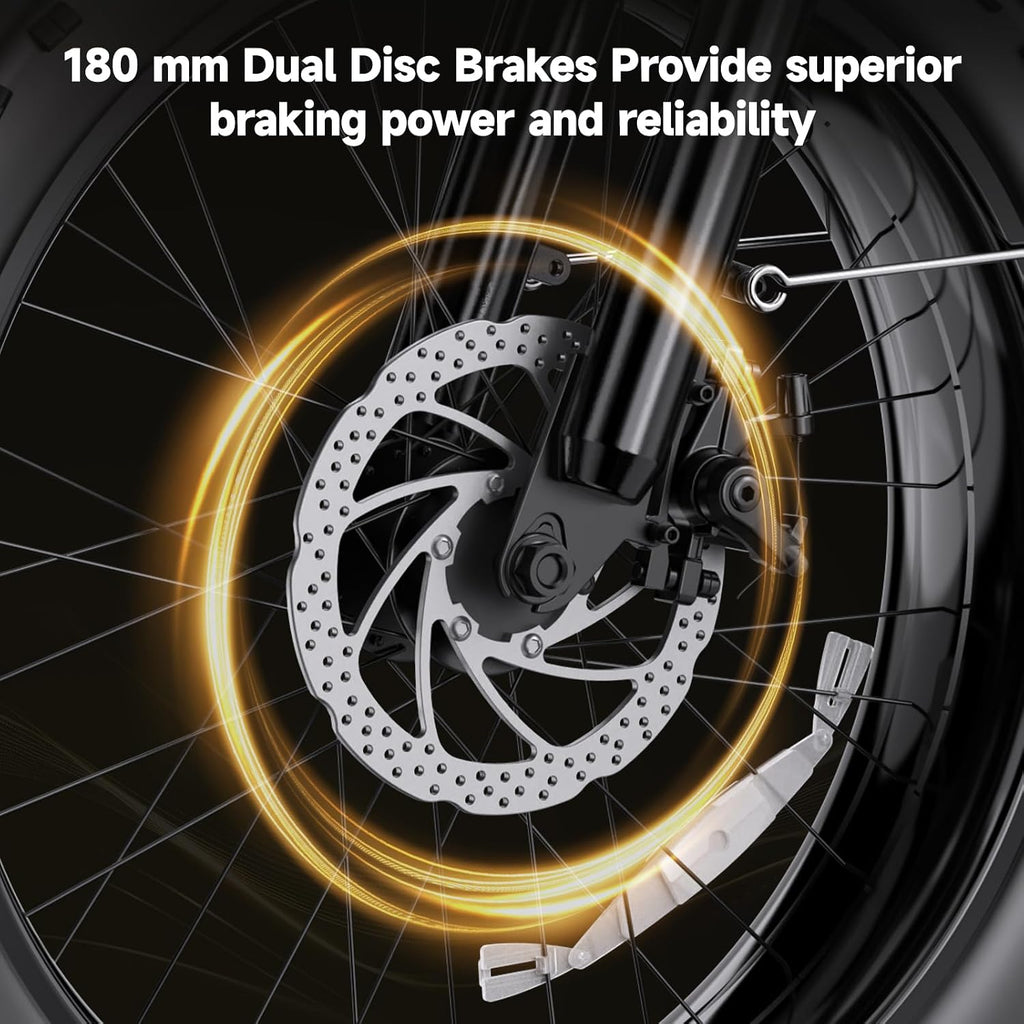 Electric Bike for Adults 20' Fat Tire 1300/1800W Peak Motor 52V 13/18.2AH Removable Battery 35/86 Miles PAS Range,20MPH,Folding EBike with Shimano 7 Speed and Adjustable Seat