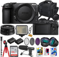 Nikon Z30 Mirrorless Camera with 16-50mm Lens Bundle with Extra Battery, LED Light, Microphone, 128GB High Speed Memory Flash, Accessory Bundle (25 Items)
