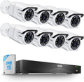 ZOSI 16CH 4K PoE Security Camera System, 8pcs 8MP Outdoors Cameras with Audio, People Counting, Person/Vehicle Detection, Night Vision, 16 Port 32CH NVR with 4TB HDD for Home Business 24/7 Recording