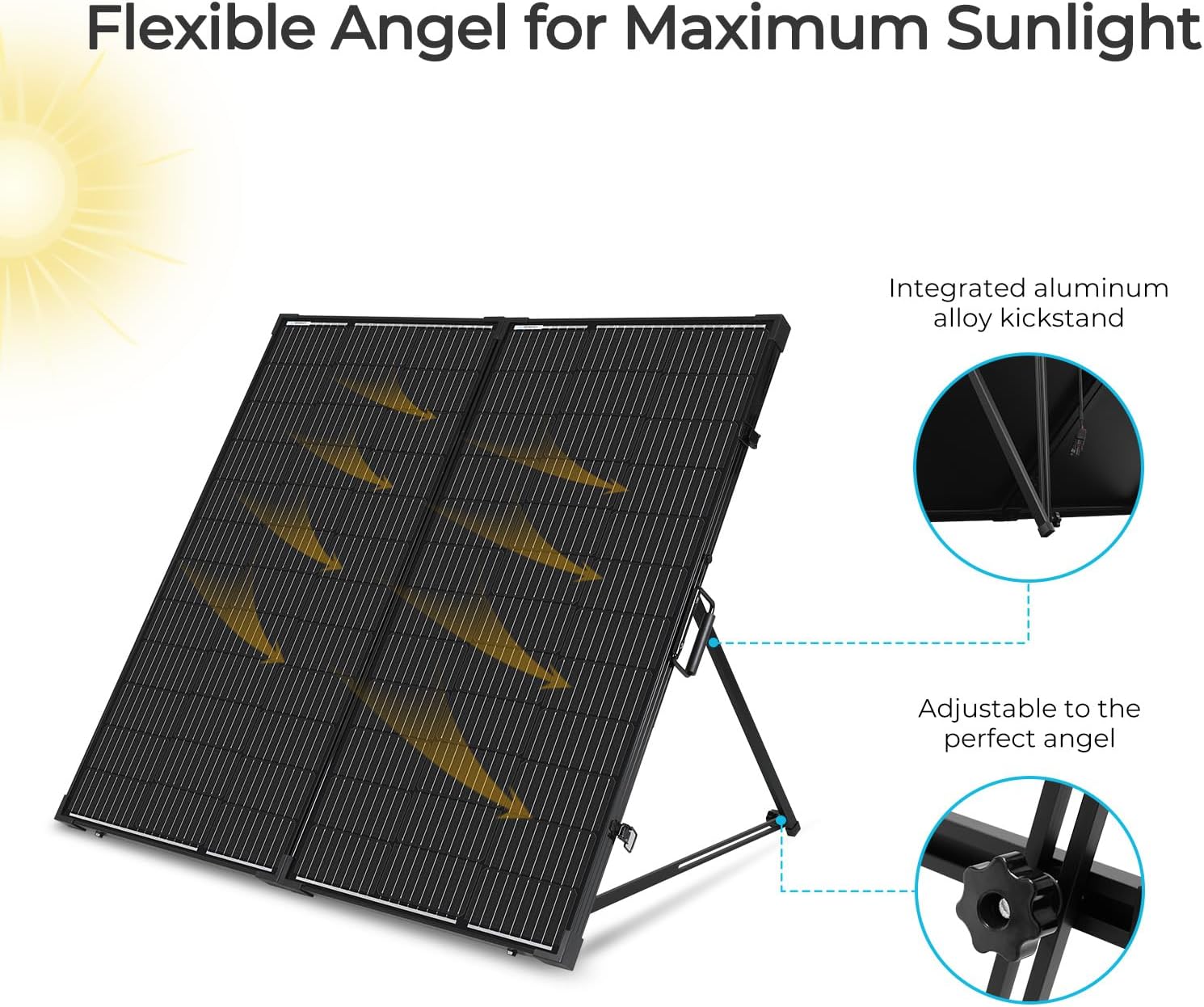Renogy Solar Panels, 200W RV Solar Panel Kit for Power Station, Portable Solar Panel with Waterproof 20A Charge Controller, Sturdy Kickstand, IP65 Waterproof, for Outdoor Camping, RV, Emergency Backup