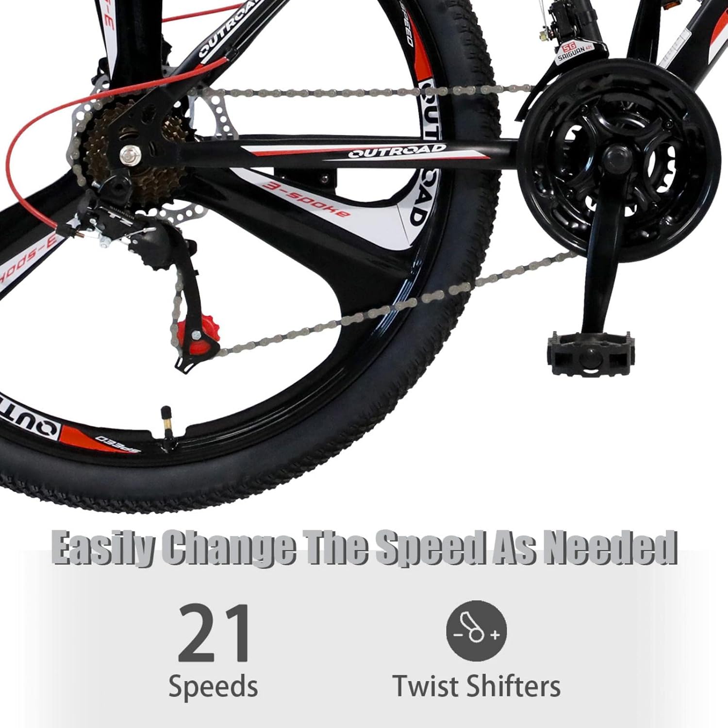 26 Inch Adult Folding Bikes/Mountain Bikes, 21 Speeds Mountain Bicycles with Full Suspension, Dual Disc Brake, High Carbon Steel Frame, Foldable Bike for Men/Women/Teen, Multiple Colors