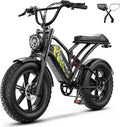 Cybervelo Electric Bike for Adults 1500W Peak 20' Fat Tire All-Terrain E-Bike 80 Miles 30MPH Electric Dirt Bike for Road Sand Mountain Snow - 48V 20/30AH Battery Powered Electric Motorcycle