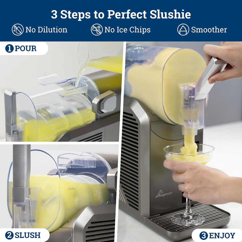 Slushie Machine for Home, 81oz Frozen Drink Machine with 6 Preset Programs, 6 Hours Timer for Margarita, Slushie, Frappé and More, No Ice Needed, Easy To Use & Clean (Gunmetal)