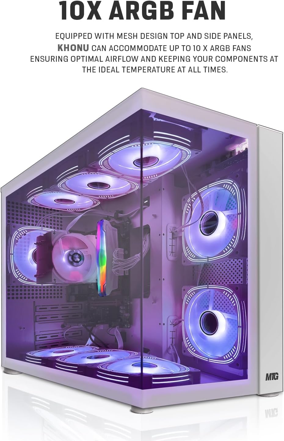 MTG Khuno Gaming Tower PC- Intel Core i5-8th Gen, GTX 1660S 6GB 192bits, 16GB ARGB Ram, 1TB Nvme, 27 Inch Curve Monitor, RGB Gamer Bundle Combo, Webcam, Win 11 Home