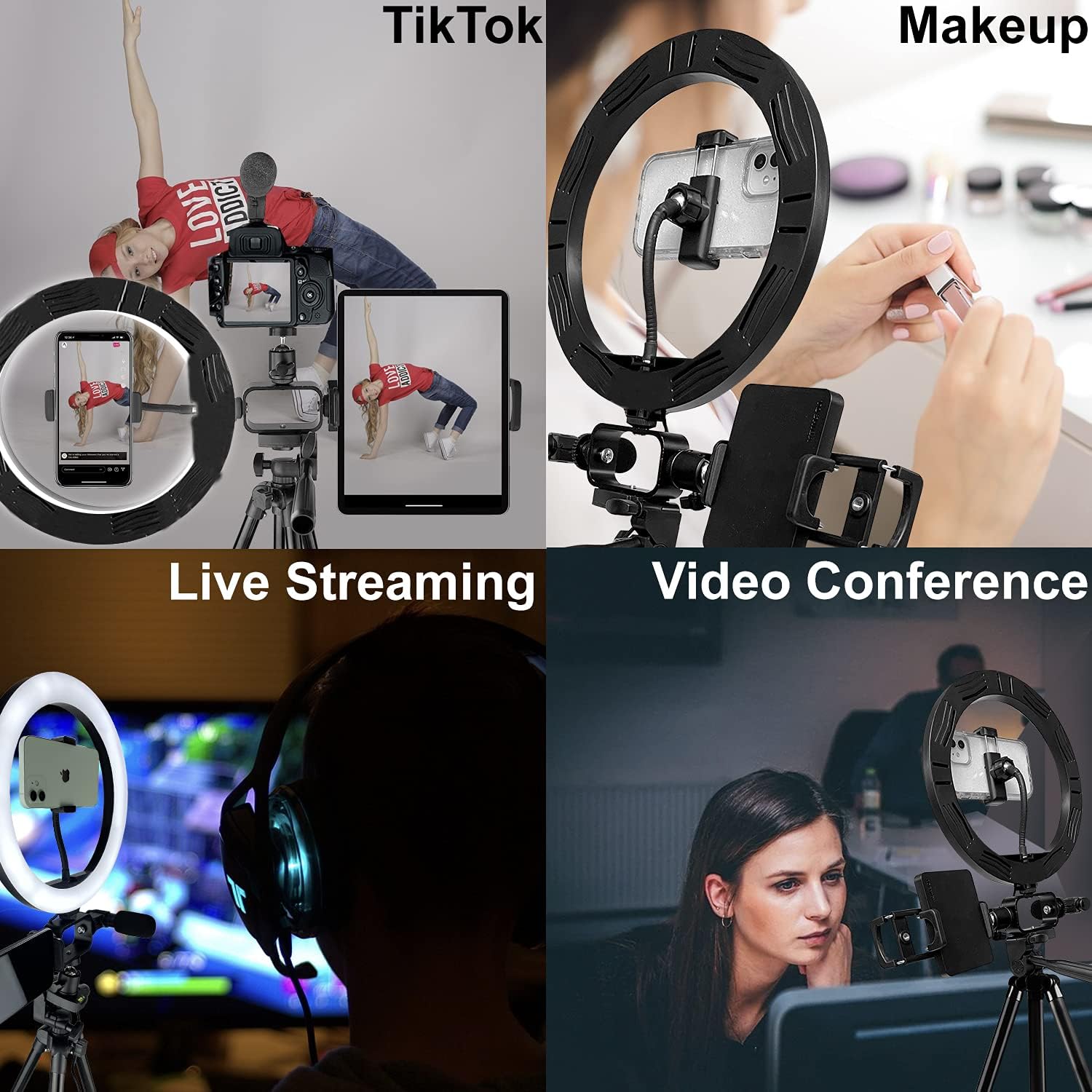 Premium 9-Piece Vlogging Kit for iPhone, Android & Cameras – Microphone, Tripod Stand & LED Light – YouTube, TikTok & Content Creator Bundle