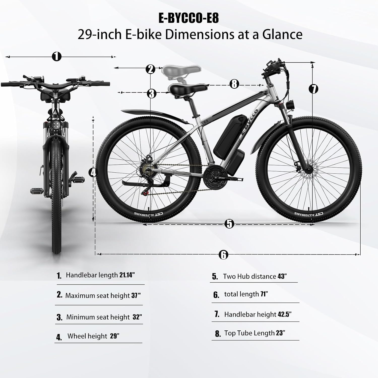 29 Inch Adult Commuter Electric Bike, 750 Watt/Peak 1000 Watt Motor 48V 17.5AH Removable Battery Electric Bike 29' x 2.1' 34MPH Electric Mountain Bike 21 Speed Gear Shift Electric Bike