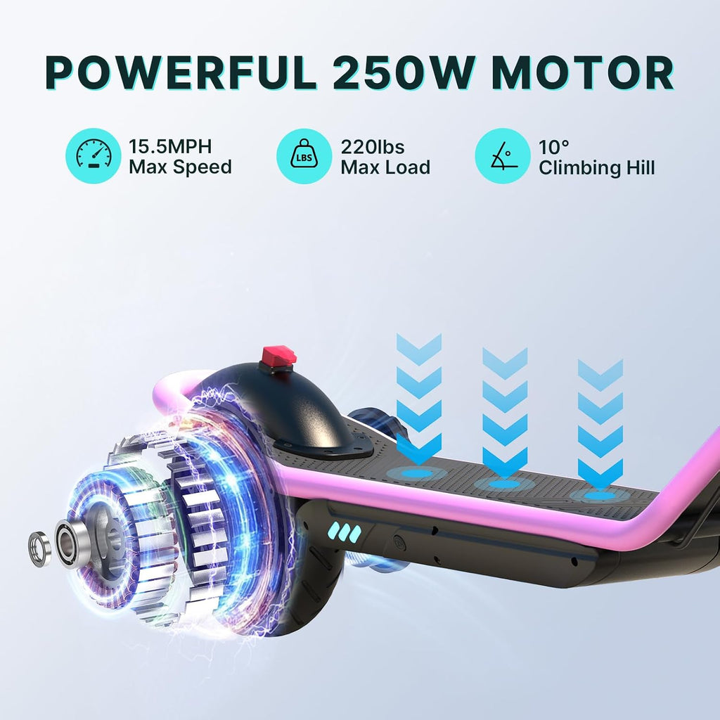 Gotrax Electric Scooter for Adults, Max 12 Mile Range & 15.5Mph by 250W Motor, 8.5' Front Air & Rear Solid Tires, Max Load 220lbs & Big Display with Cruise Control, Foldable EScooter EABS & Drum Brake