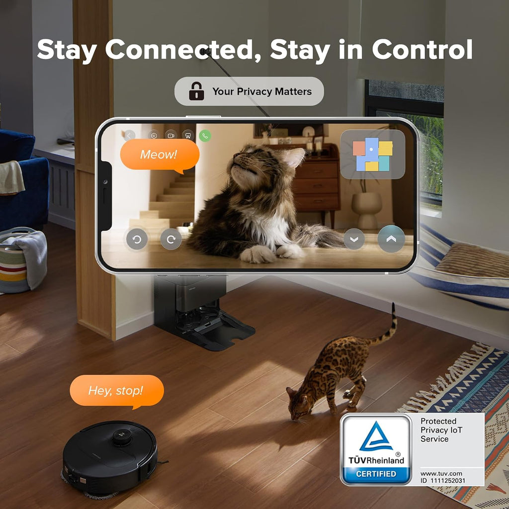 roborock Qrevo Master Robot Vacuum and Mop Combo, 10,000Pa Suction, FlexiArm Design Side Brush & Mop, Self-Emptying&Refilling, Dock Self-Cleaning, Black (Renewed)