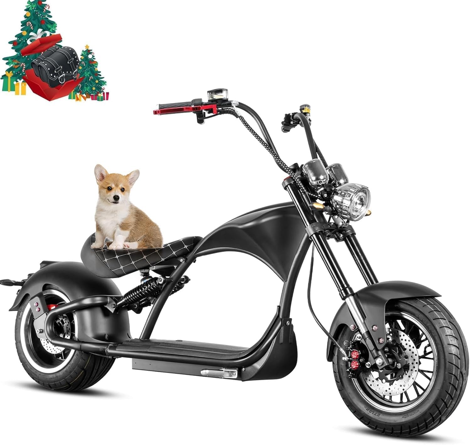 eAhora M1P [2025 Upgraded] 37Mph 2000W Electric Motorcycle for Adults DOT Approved, 40Miles 60V 30ah Lithium Battery, 12in Vacuum Tires Full Suspension for Urban Commuting, Electric Moped