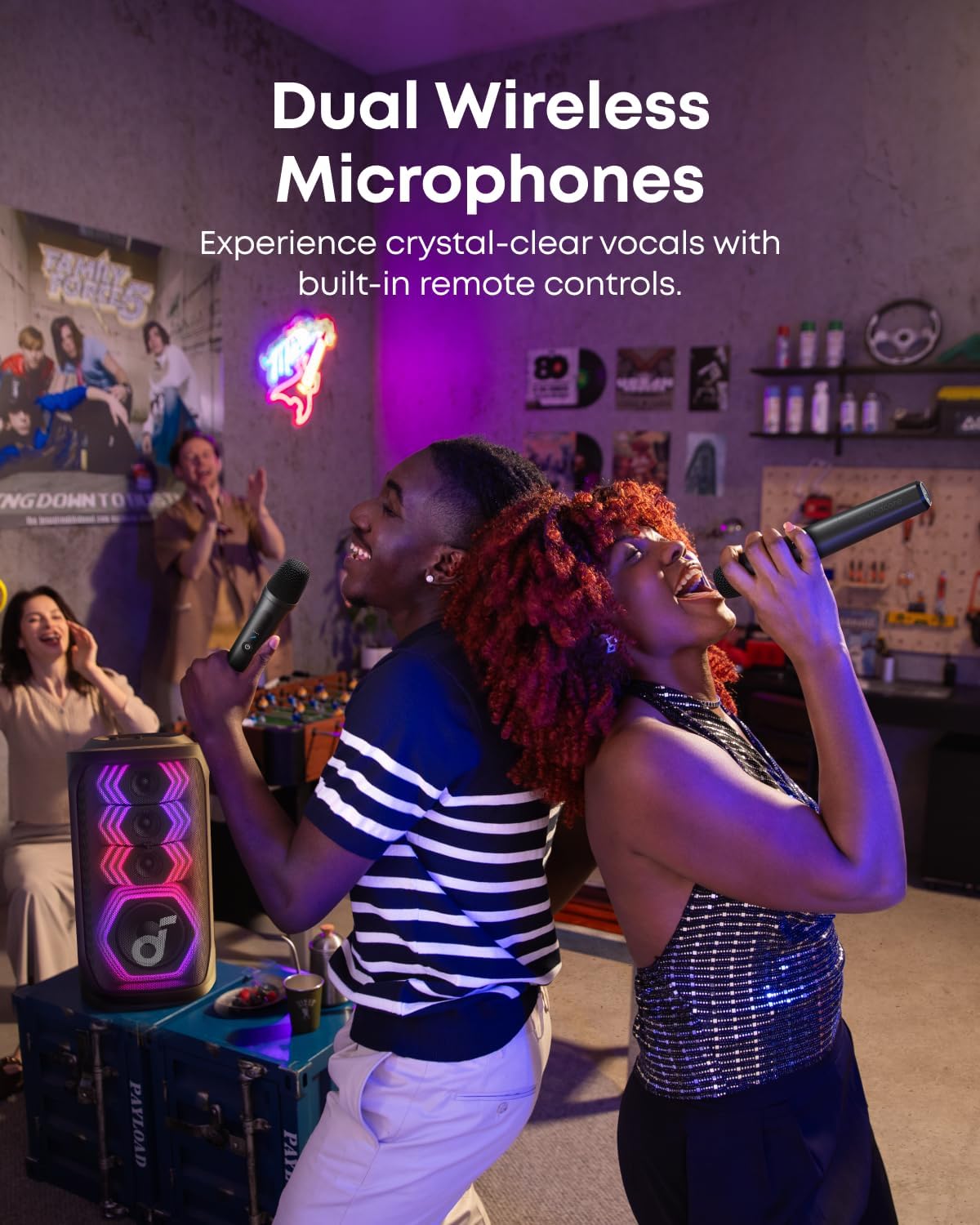 Anker Power Bank Station SOLIX & soundcore Rave 3S AI Karaoke Party Speaker with 2 Wireless Microphones