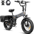 Jasion X-Hunter Electric Bike for Adults,1400W Peak Motor 30MPH Max Speed,48V 13AH Removable Battery,20 * 4.0 Fat Tire Foldable Ebike,7-Speed Bicycles, with Saddle Bag and Phone Mount