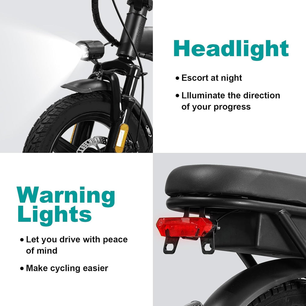 LELEKUAI Electric Bike for Adults and Teens, Folding Ebike,Commuter City Foldable E Bike with 560W Motor and 48V 10Ah Battery, 24MPH Speed Pedals Assist, Dual Disc Brakes,14' Compact Electric Bicycle