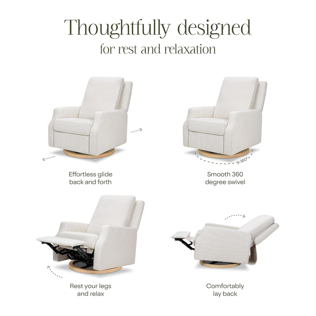 Namesake Crewe Glider Recliner Nursery Chair - GREENGUARD Gold & Certi-PUR US Certified Rocker Recliner - Glider Rocking Chair for Nursery & Living Room - Manual, 360° Swivel, Fog Chatham