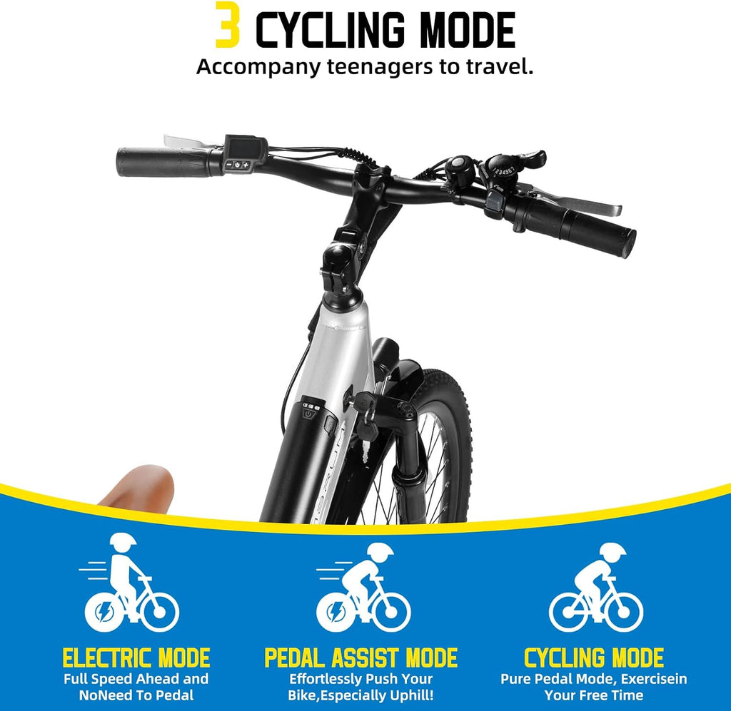 JOYSTAR 20 26 Inch Electric Bike for Kids Teens Ages 6+ with 250W/500W Brushless Motor, Electric Mountain Bicycle with Removable Battery, Safe Children Ebikes with Dual Disc Brakes