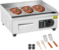 VEVOR Commercial Electric Griddle, 1700W Countertop Flat Top Grill, 18in Stainless Steel Griddle Grill with 2 Shovels and 2 Brushes for Home or Restaurant, 122℉-572 ℉ Adjustable Temp