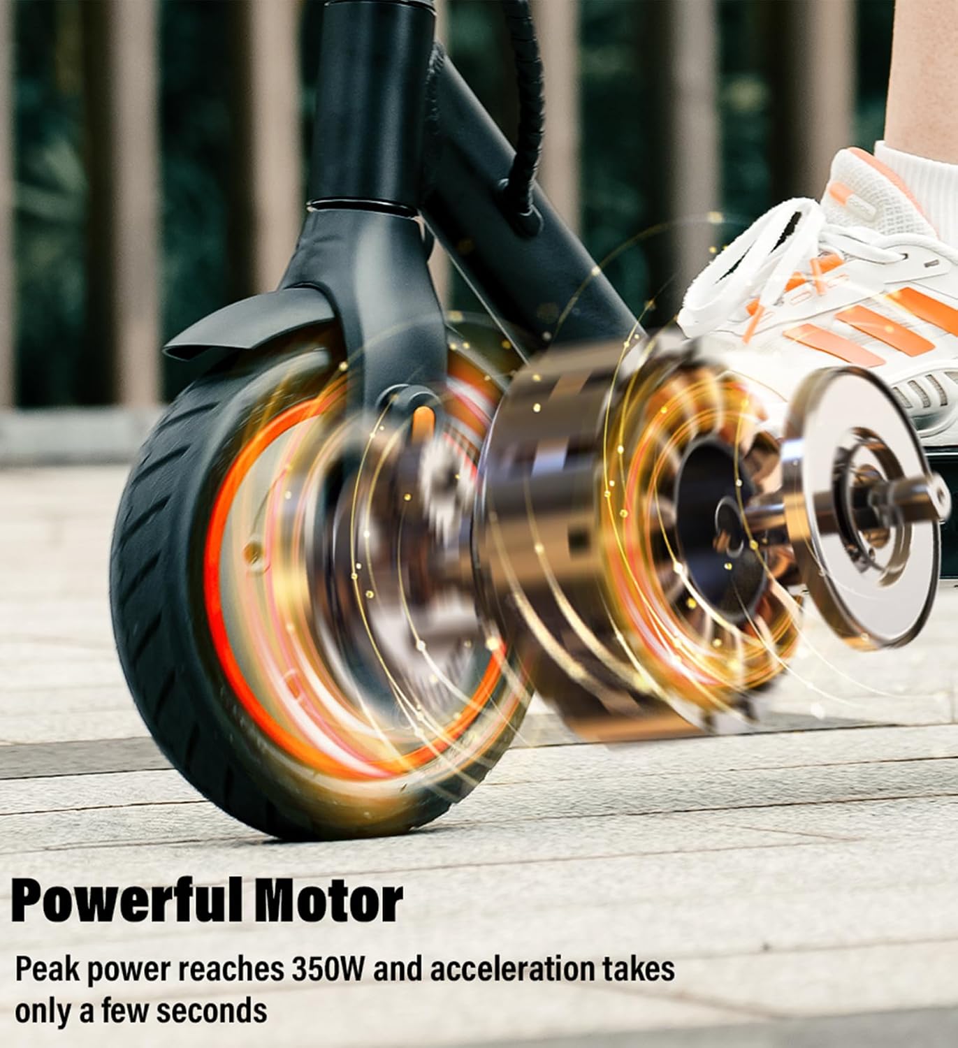 Electric Scooter, 23 Miles, 22 MPH Top Speed Electric Scooter for Adults, 500W Powerful Motor,10'/8.5' Pneumatic Tires Commuting Scooter, Foldable Escooter for Commuting & Campus Use