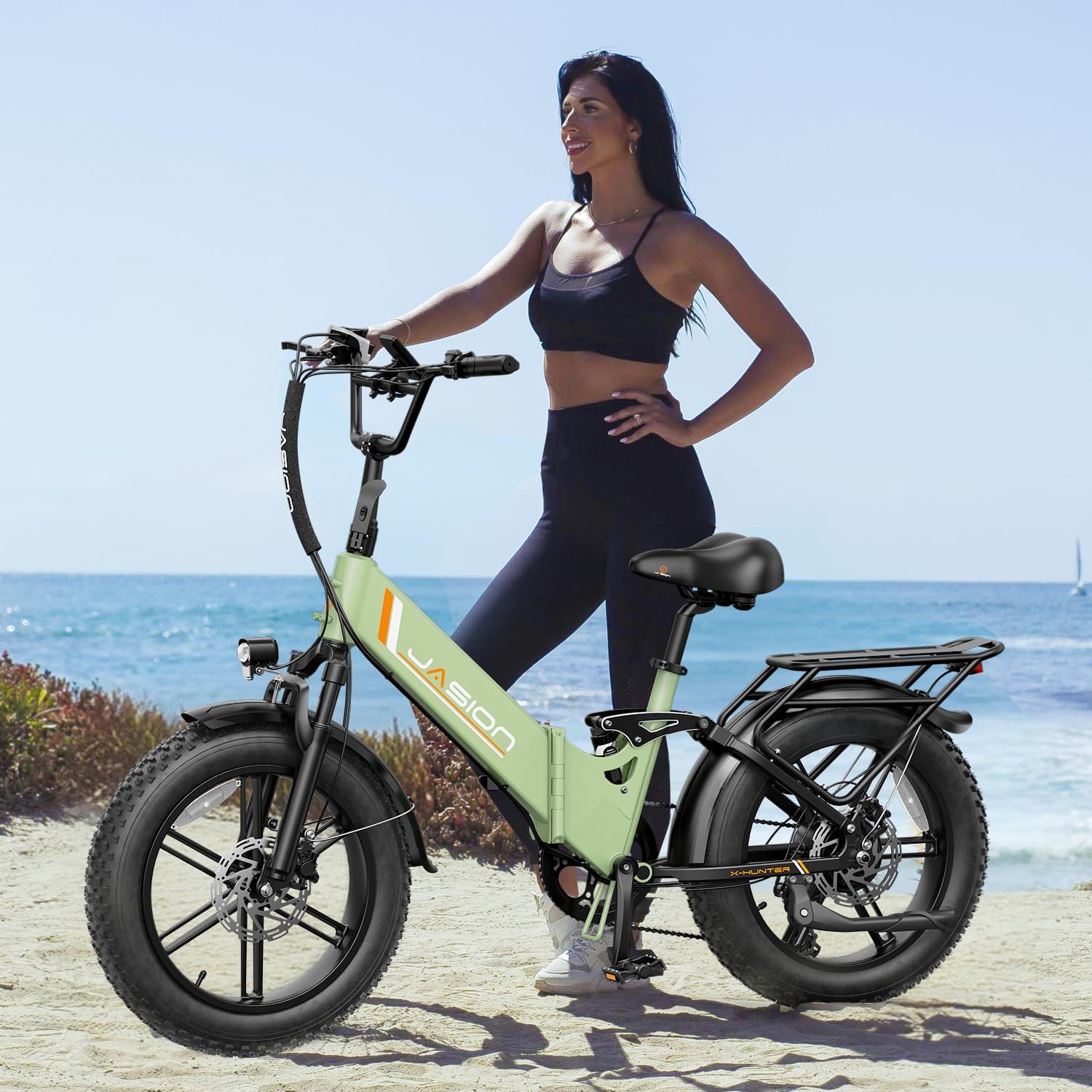 Jasion X Hunter ST 20' Electric Bike for Adults,Peak 1400W Motor,30MPH Max Speed Foldable Ebike,71 Miles Range Folding E Bicycles,624WH Battery,Hydraulic Disc Brakes,UL 2849 Certified