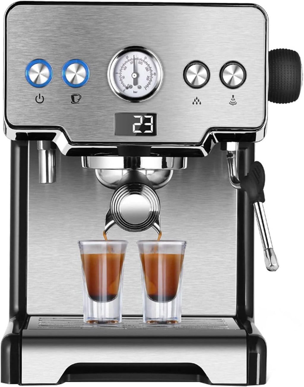 Coffee machine Espresso Machine 15 Bar Pump Pressure Home Italian Semi-Automatic Coffee Machine,Led Display, 1.7L Water Tank, Suitable For Cappuccino Mocha