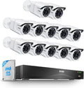 ZOSI 32CH 4K PoE Security Camera System, 12pcs 8MP Outdoor Indoor Cameras with Audio, Person/Vehicle Detection, Dual Disk Backup, H.265+ 16Port 32-Channel NVR with 4TB HDD for Business 24/7 Recording