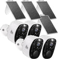 ELECCTV 4Pack Solar Security Cameras Wireless Outdoor, Outdoor Cameras for Home Security, Home Camera with Motion Detection Alarm Floodlight Color Night Vision 2-Way Audio Waterproof,IP65 SD/Cloud