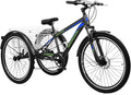 NAIZEA Adult Mountain Tricycle, 7 Speed Three Wheel Cruiser Bike, 27.5 Inch Adults Trikes with Shopping Basket, Exercise Men's Women's Tricycles, Multiple Colors