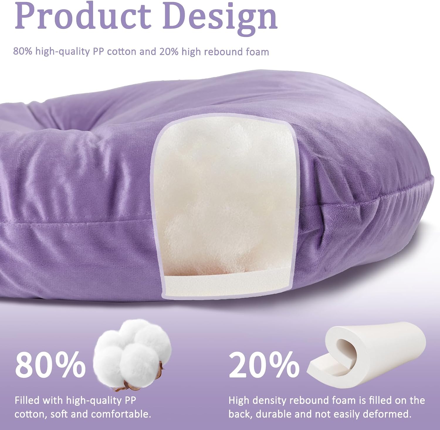BECHAEO 5PCS Velvet Glider Rocker Replacement Cushions with Ottoman Cover Soft Thicken Rocking Chair Cushion Set for Indoor Nursery Glider Rocking Chair, Lavender