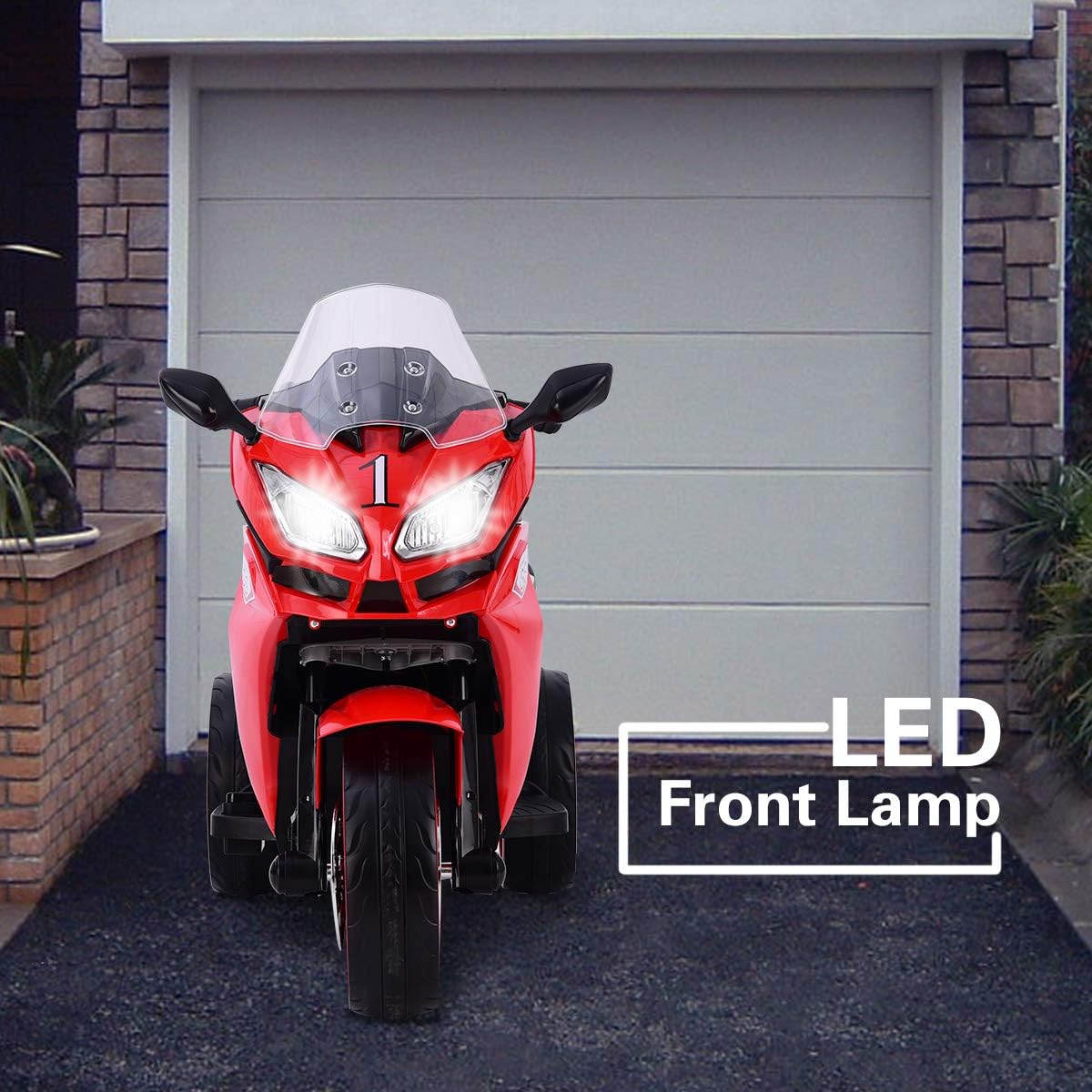 TAMCO Ride on Motorcycle for Kids, 3 Twinkling Wheels Electric Ride on Toy,12 V Kids Motorcycle (RED)