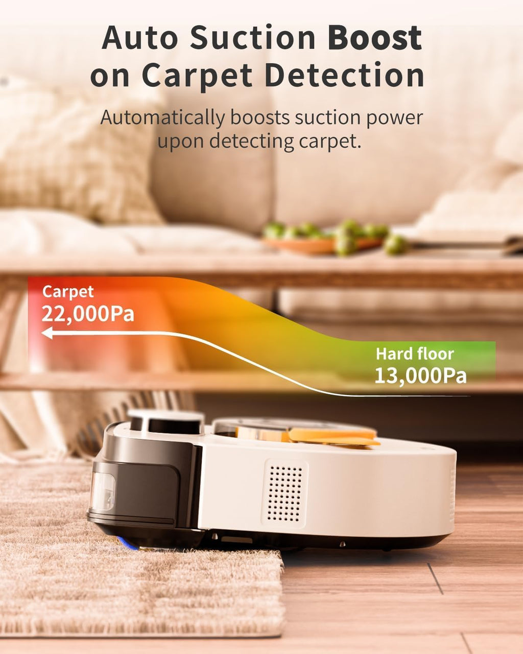 UBPET Robot Vacuum Cleaner with 22,000Pa Ultra-Strong Suction - Automatic Robot Vacuum for Pet Hair & Carpets, Tangle-Free Cleaning, Smart Mapping with LiDAR Navigation, App Controlled Vacuum Robot