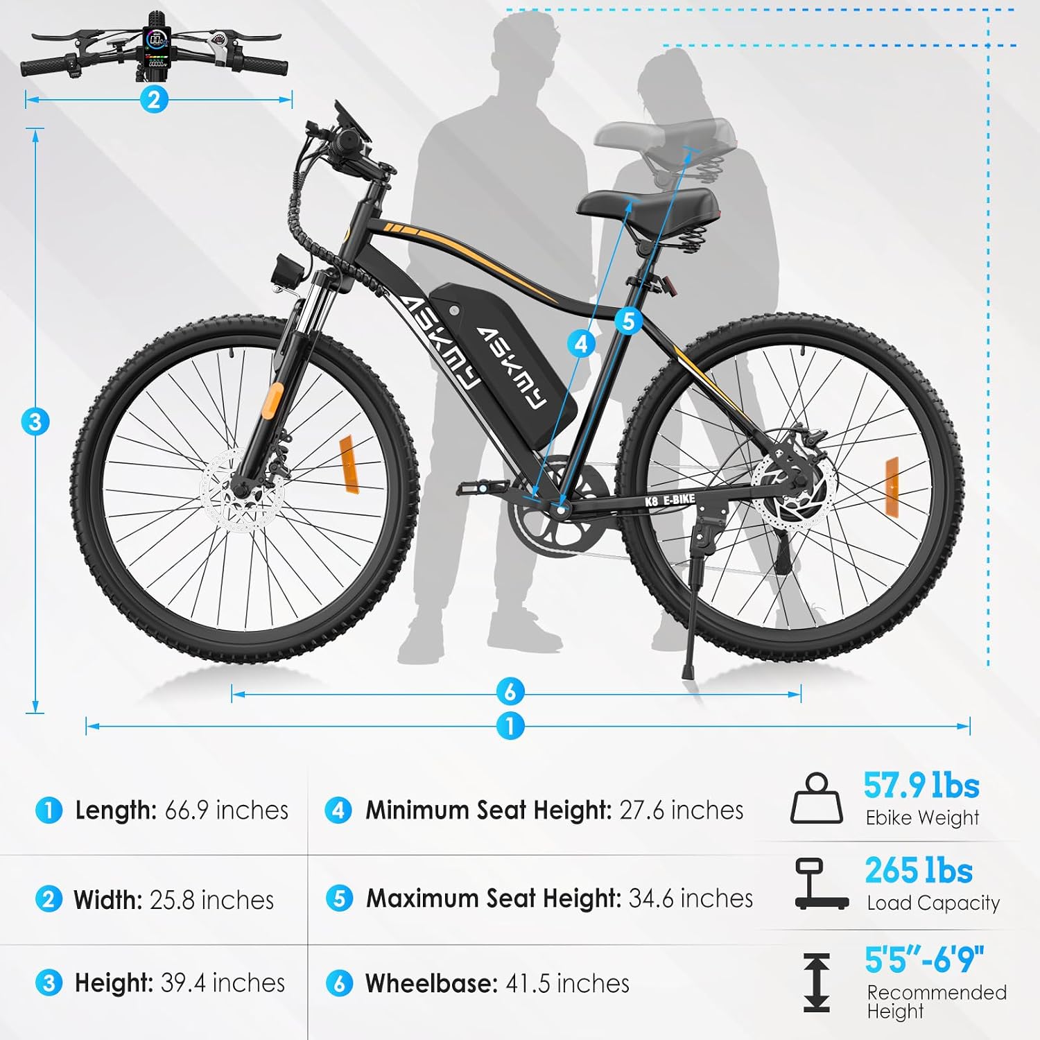 REOCRO Electric Mountain Bike for Adults, 26' E-Bike with 750W Peak, 48V Removable Battery, 45+ Miles PAS Range, 25MPH, 7 Speed, Commuter Ebike for Daily Ride, Electric Bicycle for Teens