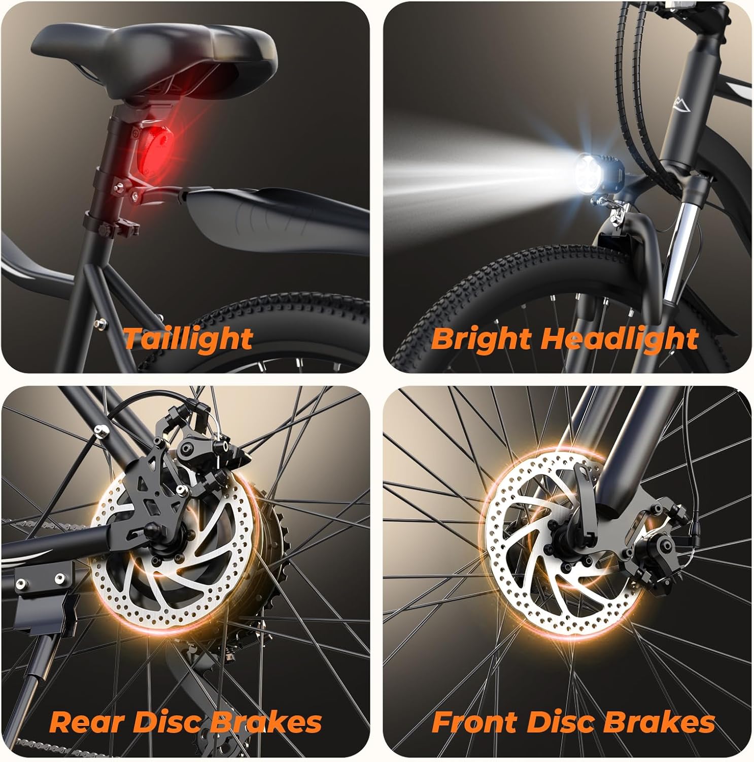 Electric Bike, 1500W/1000W/750W Peak Motor, 80/70/55 Miles Range & 20MPH Speed, 26'' Tires, APP Control E Bike, Shock Absorber, Adjustable Seat, Commuting Electric Bike for Adults