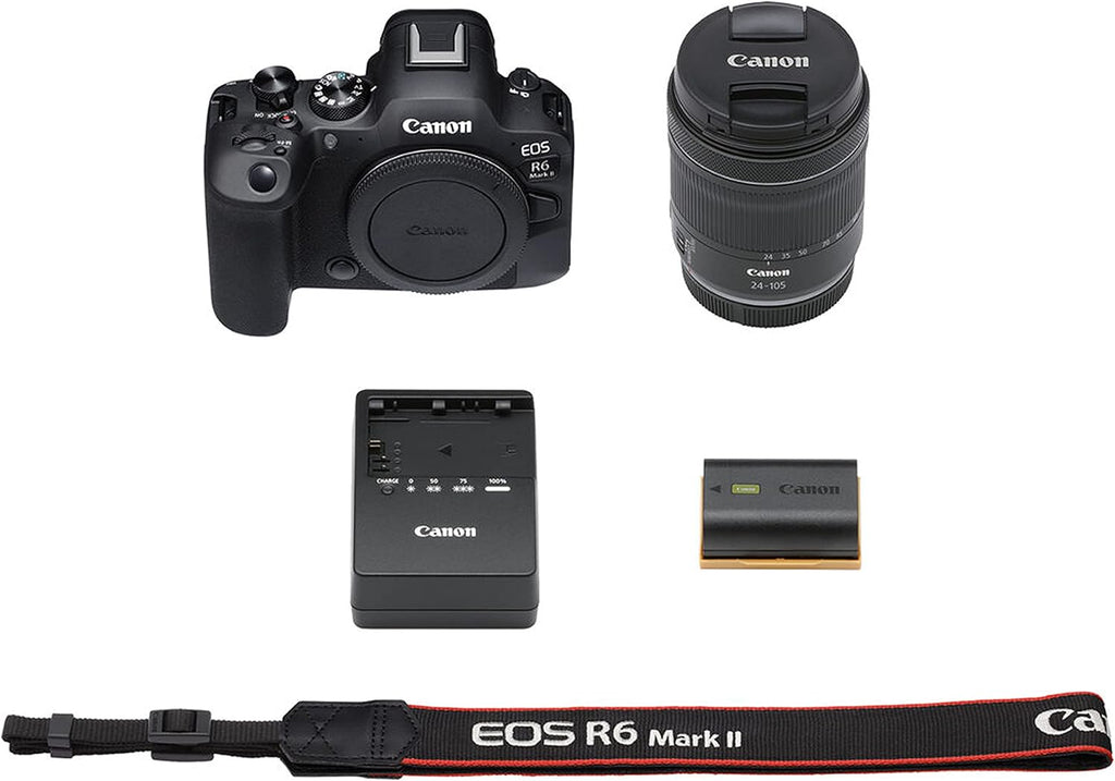 Canon EOS R6 Mark II Mirrorless Camera with 24-105mm Lens + 420-800mm Super Telephoto Lens + 100S Sling Backpack + 64GB Memory Cards, Professional Photo Bundle (42pc Bundle) (Renewed)